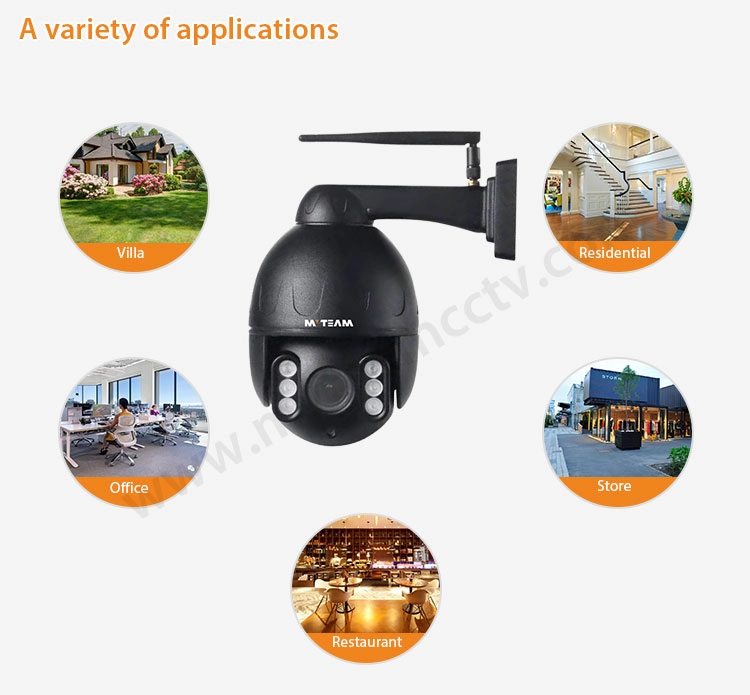 Vandal Proof Metal Housing 2.5 Inch Mini PTZ Camera 4X Zoom Waterproof IP66 1080P Smart Home WiFi Security Camera