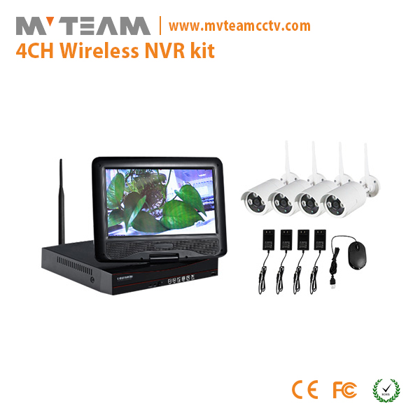 4路无线IP摄像机NVR套件内置10寸高清液晶屏（MVT-K04T）