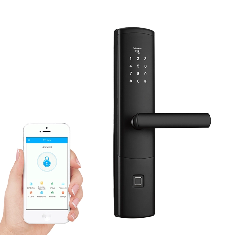 China Digital APP-kontrolliertes Haustürschloss Smart WiFi Bluetooth-Fingerabdruck-Türschloss mit SMS für das Heimbüro Hersteller
