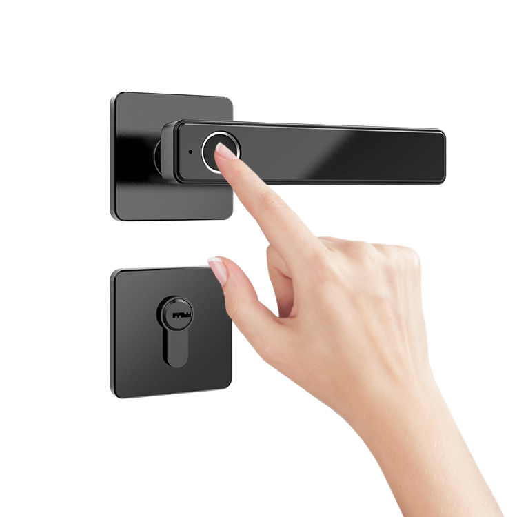 MVTEAM Split Design Smart Door Lock Intelligent Home Security Door Handle Fingerprint Lock avec clé mécanique
