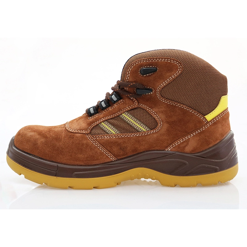 China 0145 high ankle suede leather pu injection work safety shoes manufacturer