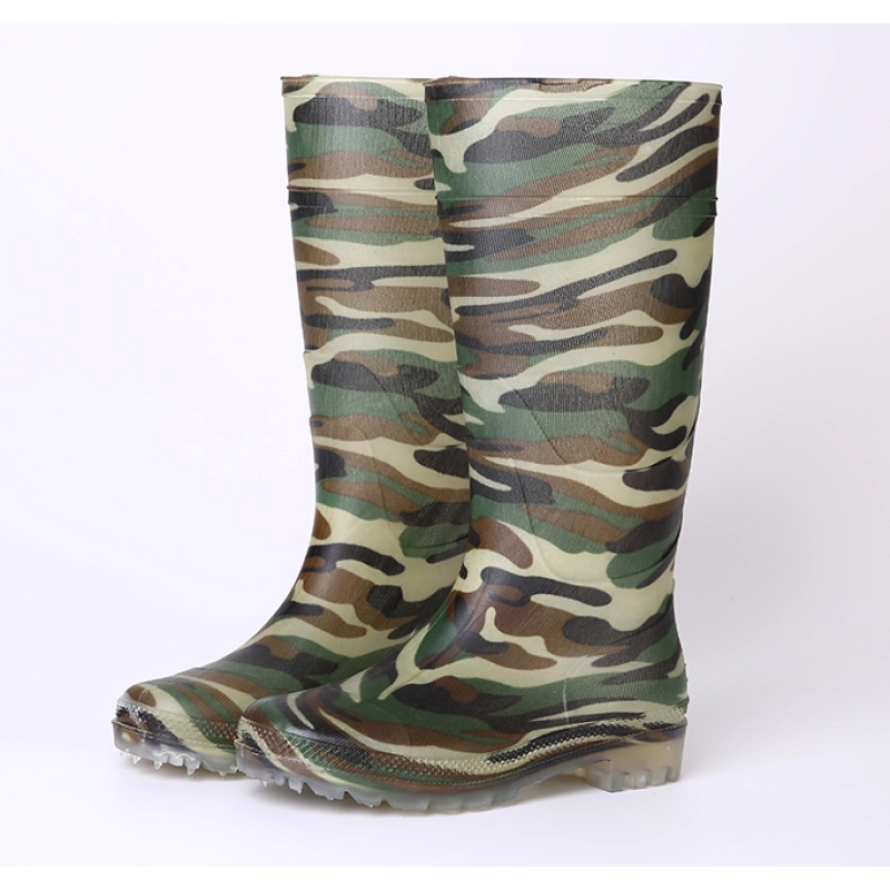 China 101 non safety camouflage pvc rain boots manufacturer