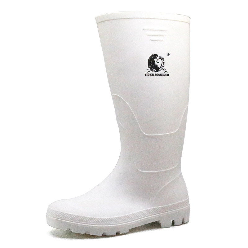 China 102-5 White water proof non safety food industry pvc rain boots for men work manufacturer