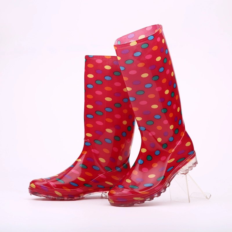 China 202-4 red shiny rain boots for women manufacturer