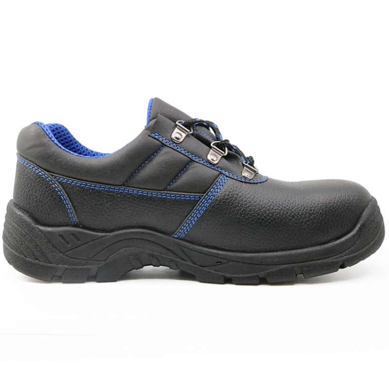 China 5072 Low ankle slip resistant cheap black steel toe cap work shoes manufacturer
