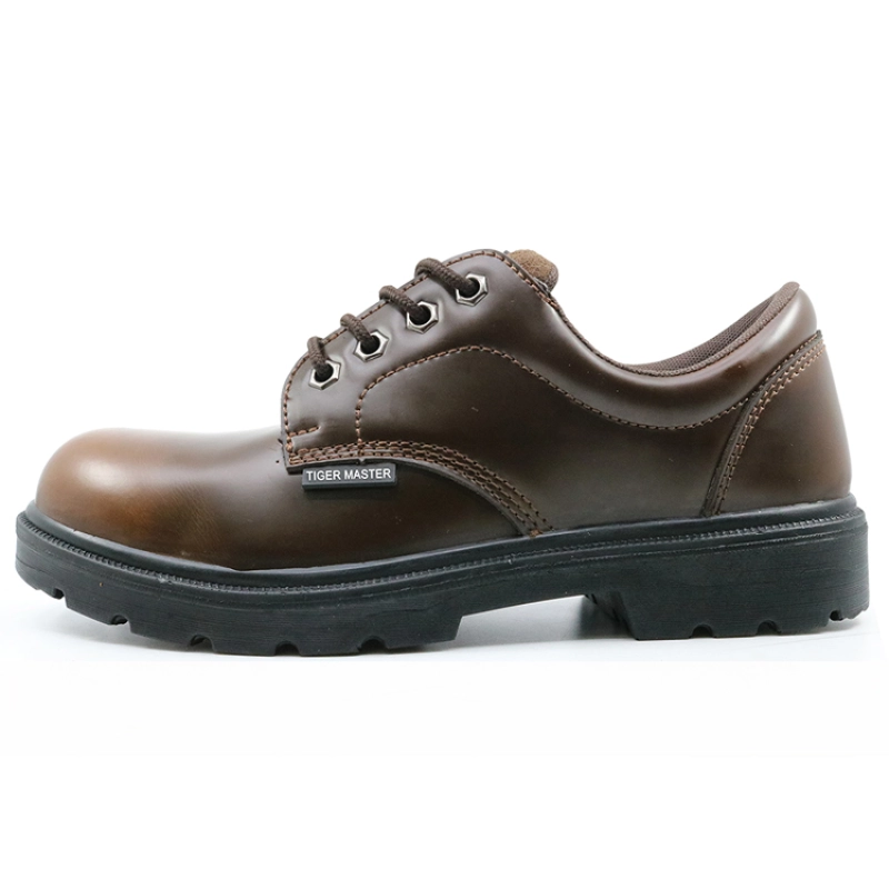 China 6004 Split smooth leather steel toe cap executive safety shoes manufacturer