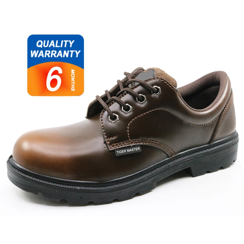 China 6004 Split smooth leather steel toe cap executive safety shoes manufacturer