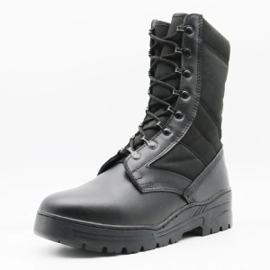 B930A油脂防滑防滑耐热黑色皮革军队靴子