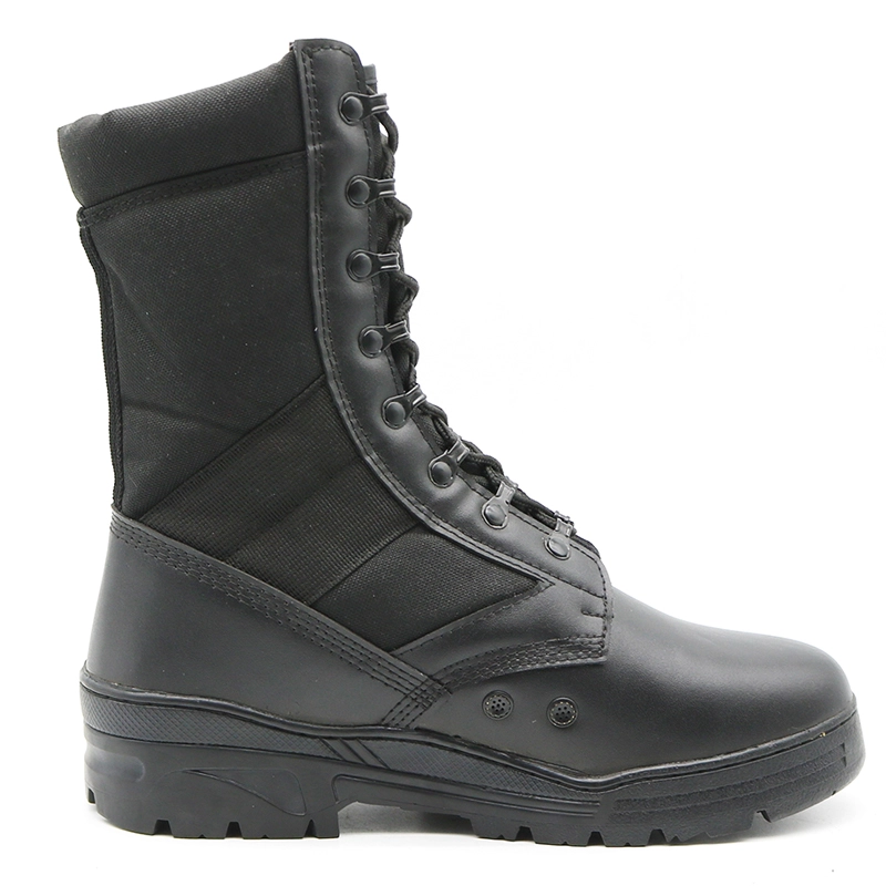 China B930A oil acid proof anti slip heat resistant black leather military army boots manufacturer