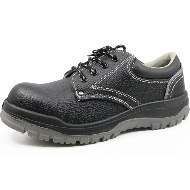 China CT0162 Black leather caterpillar pu sole steel toe cap industrial safety shoes for labor manufacturer