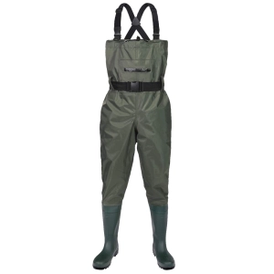 CW002 water proof slip resistant nylon PVC fishing chest waders with PVC boots