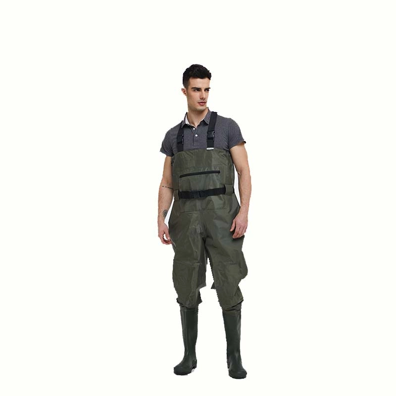 China CW005 Front zipper pocket 190T nylon PVC water proof fishing wader custom chest wader for men manufacturer