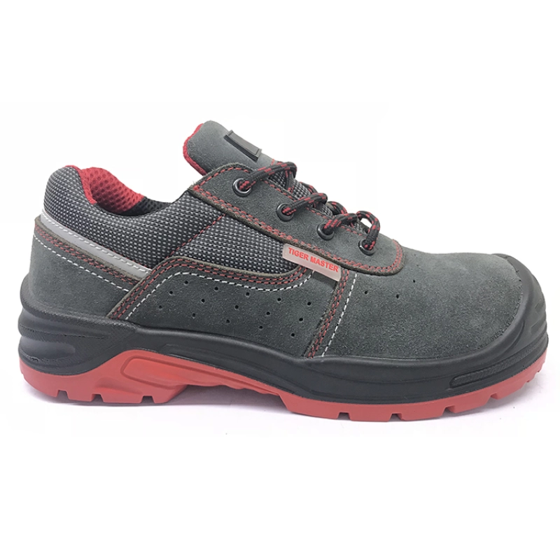 China ENS008 suede leather S1P anti static sport safety shoes manufacturer