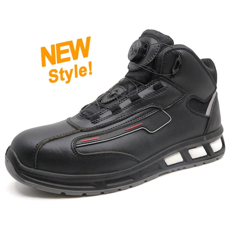 China ETPU05 black leather anti static fiberglass toe metal free stylish safety boot manufacturer