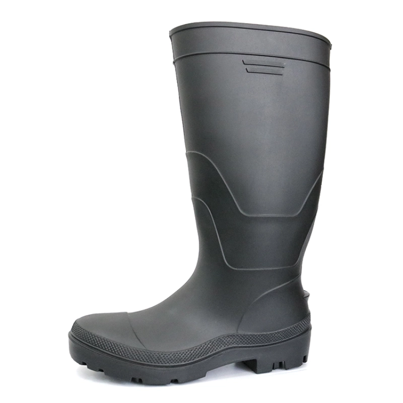 China F35BB Black matte steel toe cap lightweight pvc safety boot rain manufacturer