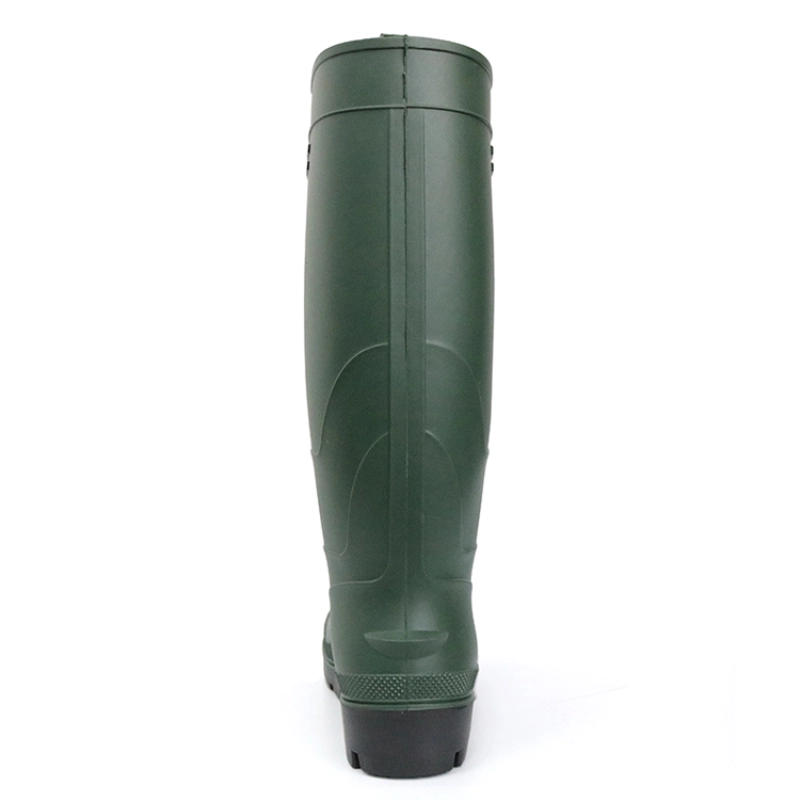 China F35GB green long lightweight pvc safety rain gumboots for work manufacturer