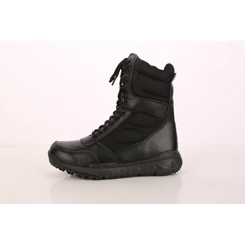 China Genuine leather cemented construction rubber sole army boots military manufacturer