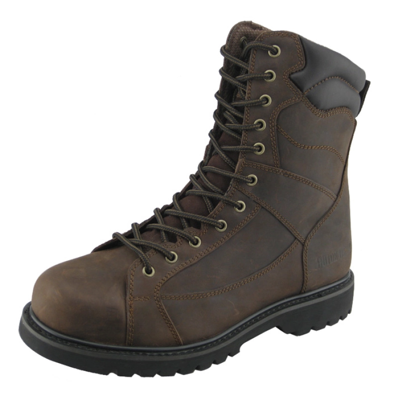 China Good quality crazy horse leather goodyear welted safety boots manufacturer