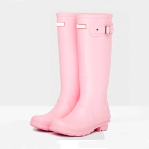HRB-P saltos altos rosa moda mulheres PVC botas de chuva