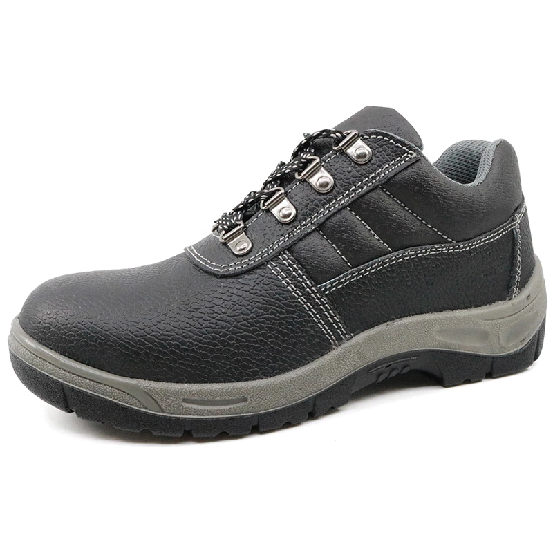 China HS1050 Black leather non slip steel toe safety shoes Bangladesh manufacturer
