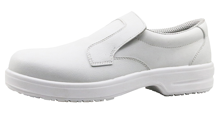FOOD INDUSTRY/CHEF'S/CATERING WHITE & BLACK SLIP ON SAFETY SHOES 3-12 