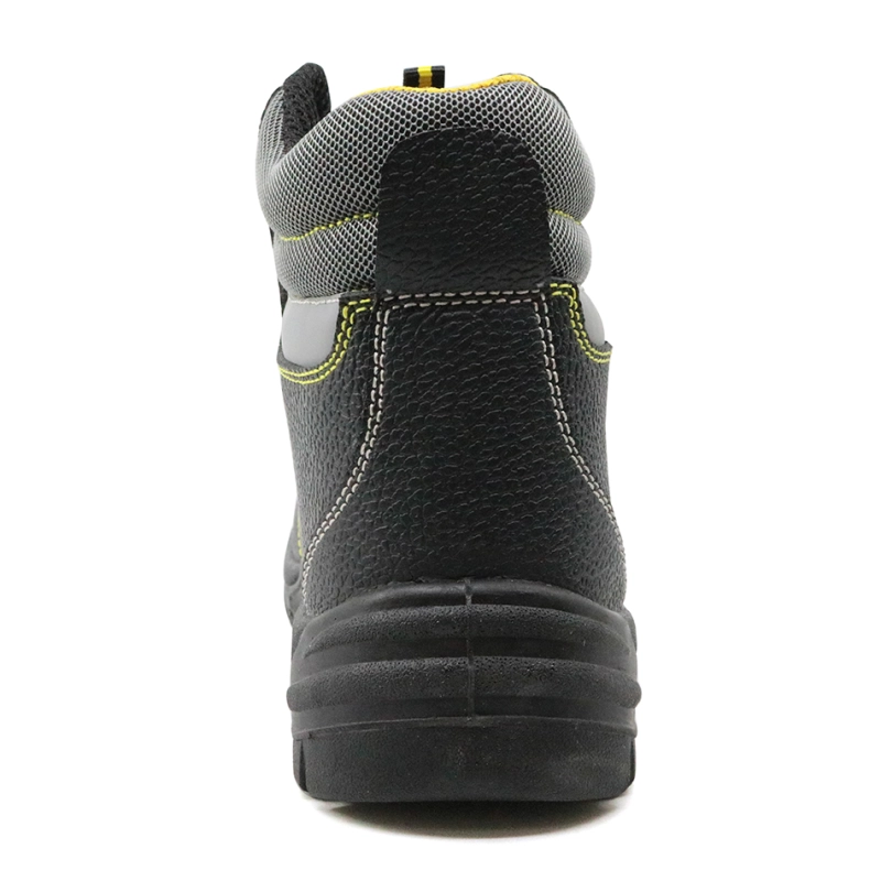China SD3050 slip resistant black leather steel toe safety shoes for construction manufacturer