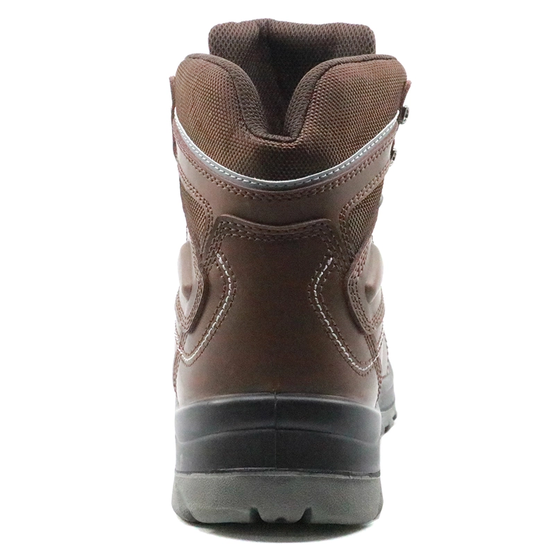 China SJ0196 CE approved slip resistant steel toe genuine leather safety boots manufacturer
