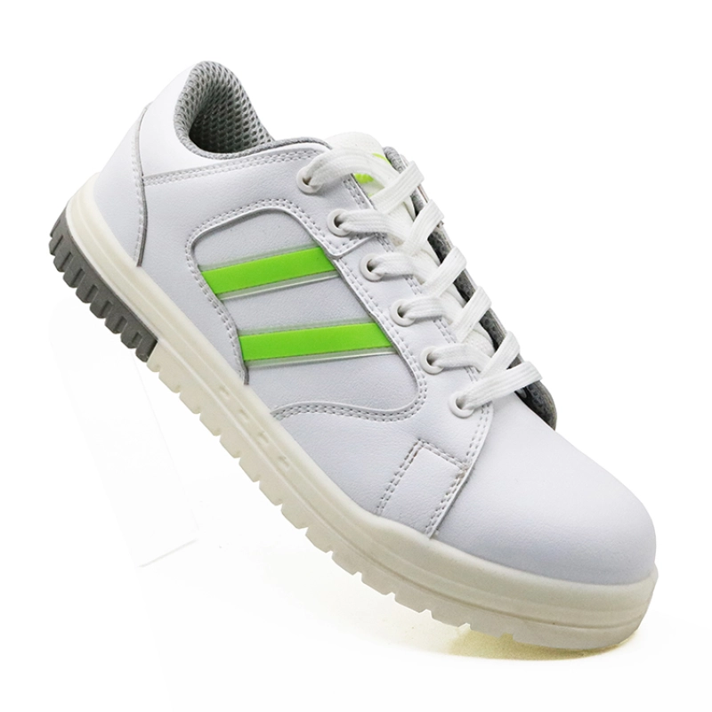 China SMR01 White microfiber leather fiberglass toe sport shoes safety for work manufacturer