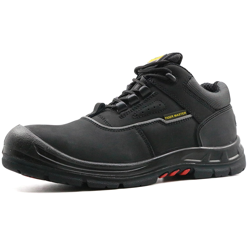 China TH003 Black nubuck leather heat resistant rubber sole safety work shoes manufacturer