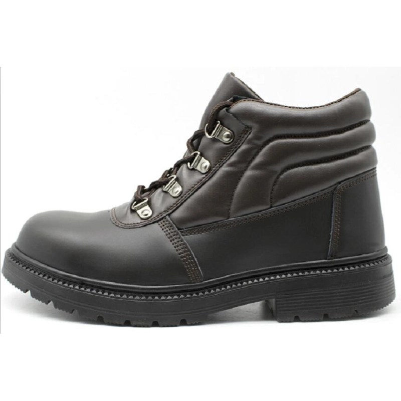 China TM2014 Oil acid proof brown leather steel toe steel mid plate industrial safety boots manufacturer