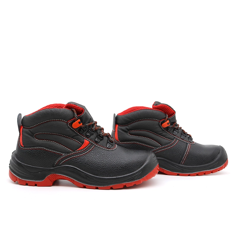 China TM019 Oil acid resistant non-slip steel toe mid plate industrial safety shoes black manufacturer