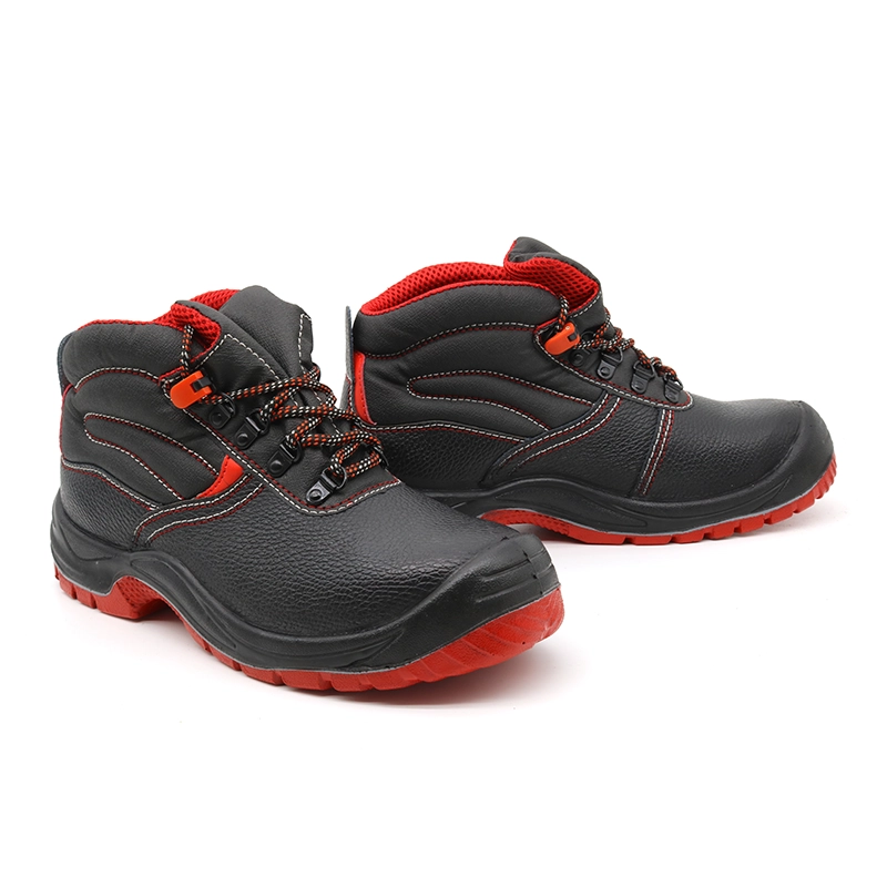 China TM019 Oil acid resistant non-slip steel toe mid plate industrial safety shoes black manufacturer