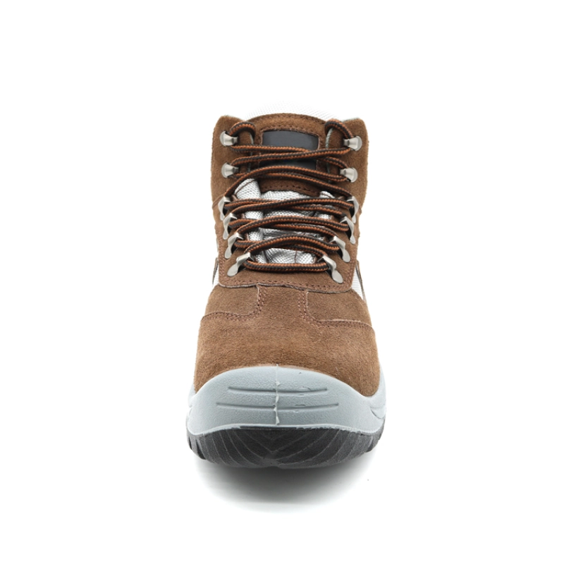 China TM209 Oil slip resistant prevent puncture dark brown sport safety shoes mid cut steel toe manufacturer