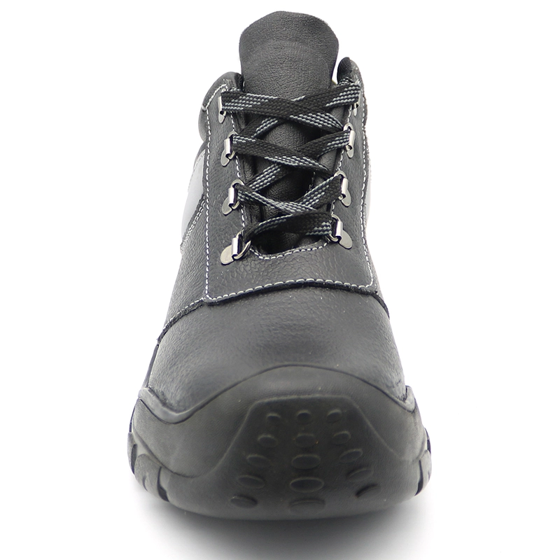 China TM3009 oil proof anti slip cheap black leather safety boots steel toe cap manufacturer