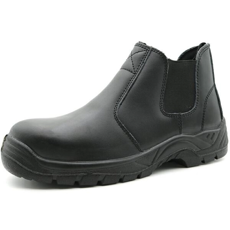 China TM3022 Black non-slip steel toe puncture resistant safety shoes mid cut without lace manufacturer