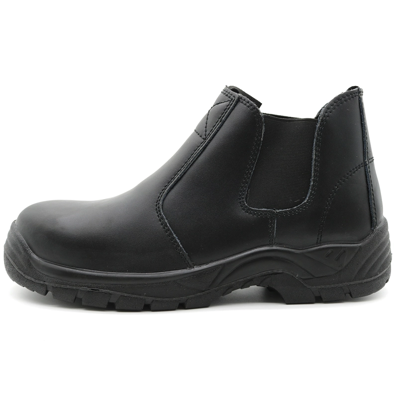China TM3022 Black non-slip steel toe puncture resistant safety shoes mid cut without lace manufacturer