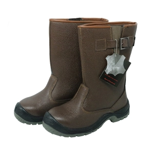 W1002 brown leather steel toe cap anti static water proof welding boots