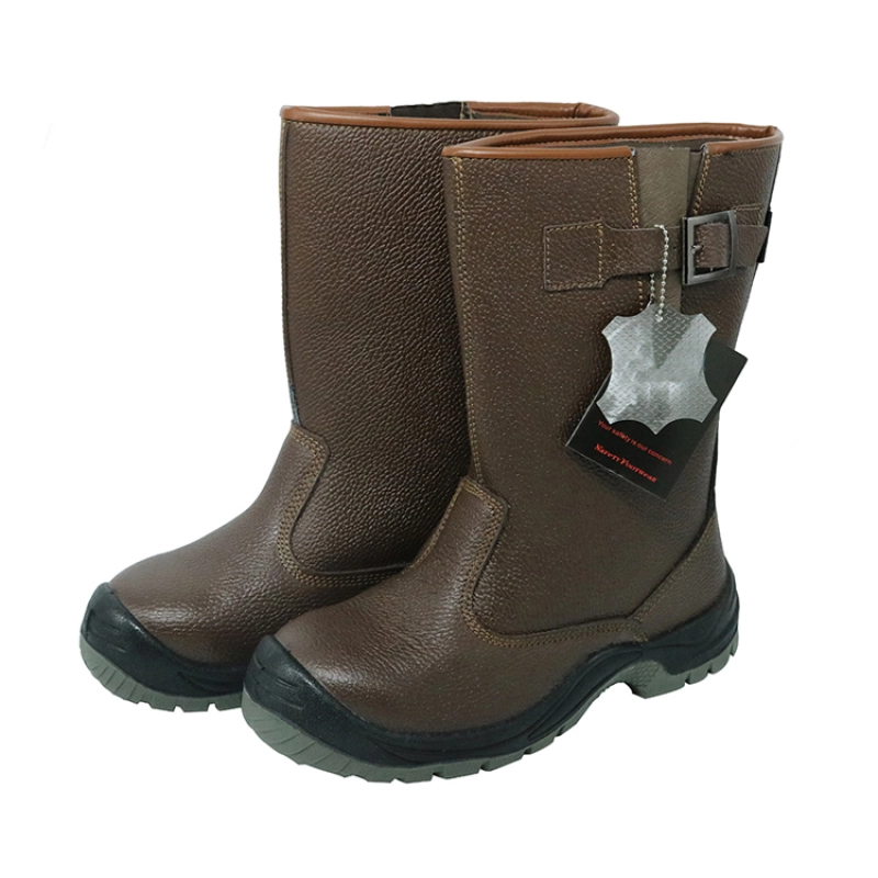 China W1002 brown leather steel toe cap anti static water proof welding boots manufacturer