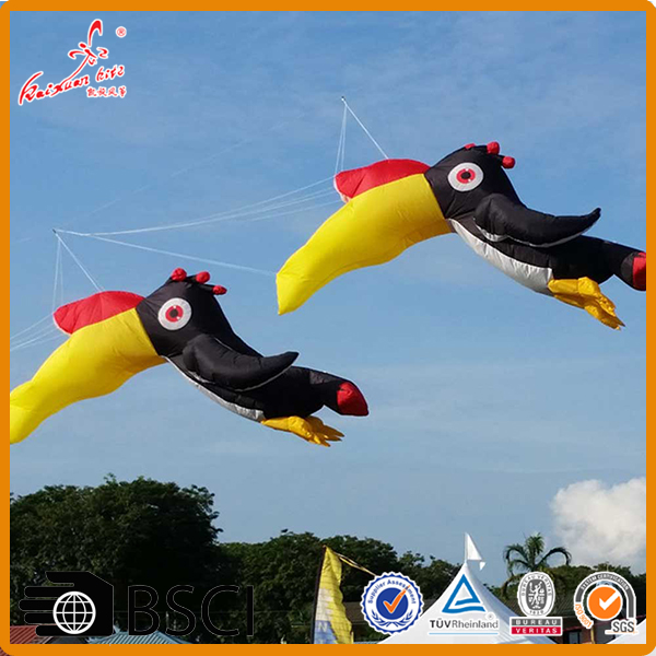 2017年新设计充气犀鸟风筝展示风筝工厂的风筝