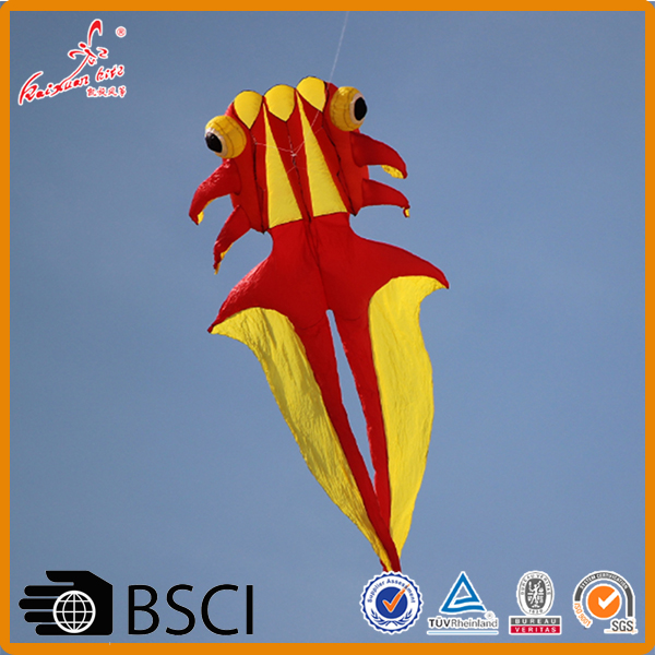 Power Soft Inflatable Multicolor golden fish kite for sale