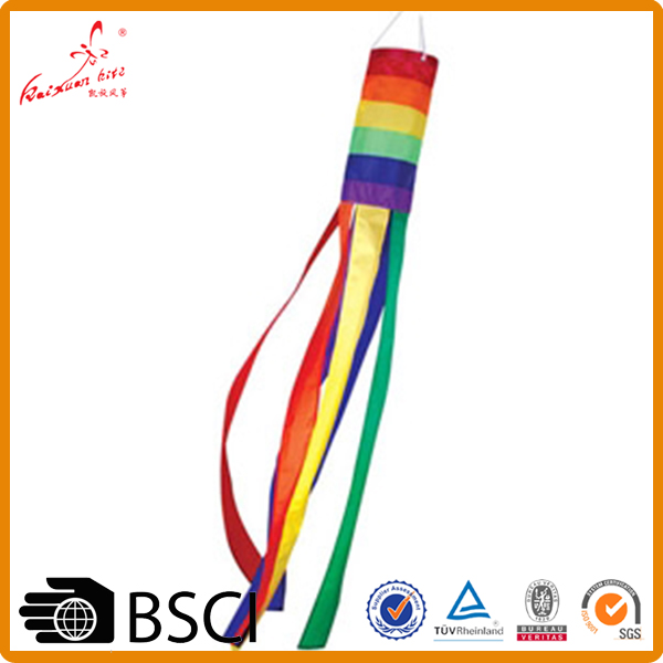 专业工厂促销涤纶高品质彩虹风向袋