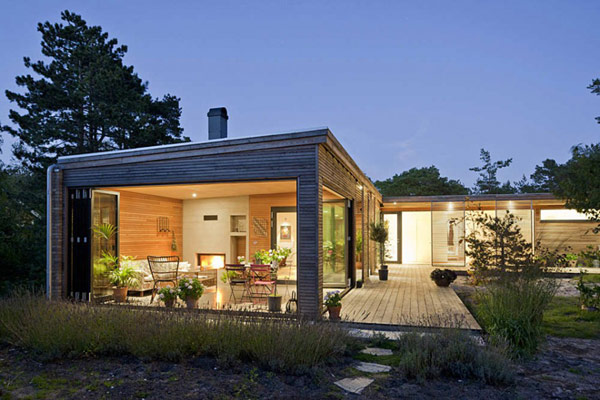 Maison résidentielle de luxe prefab orientée vers la nature en Suède