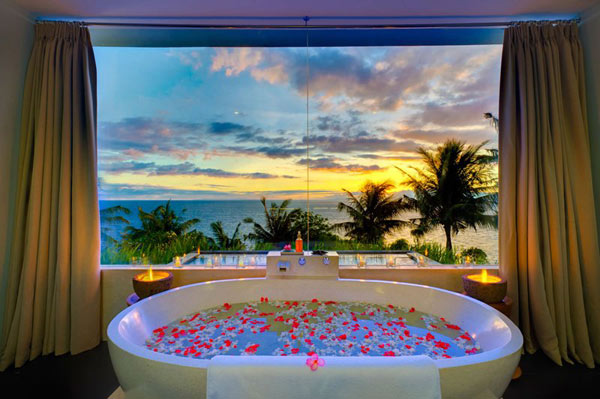 Mga Natatanging Sunsets Mula sa Isang Luxury Vacation Villa Sa Indonesia