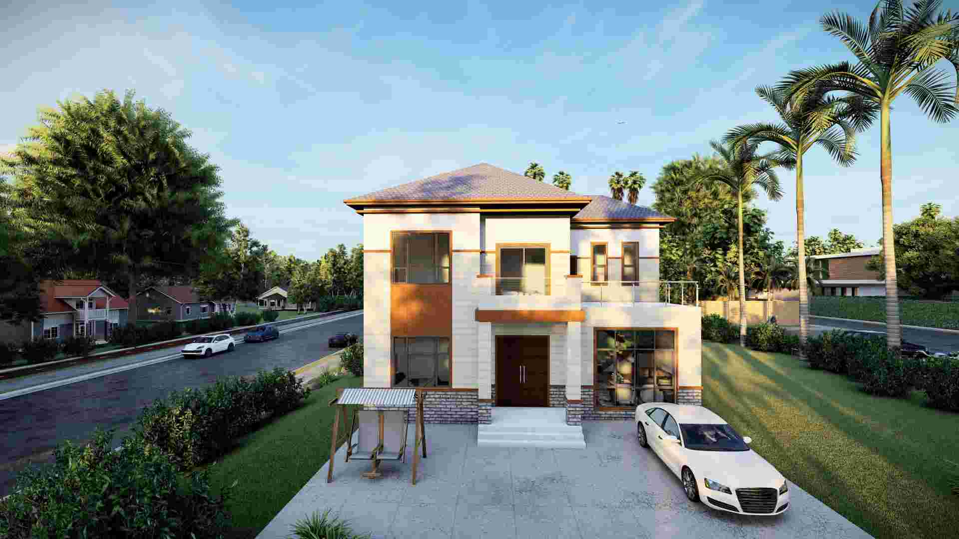 2 Stock Modernes Design Stahl Struktur Rahmen DIY vorgefertigte Villa Haus - QB16