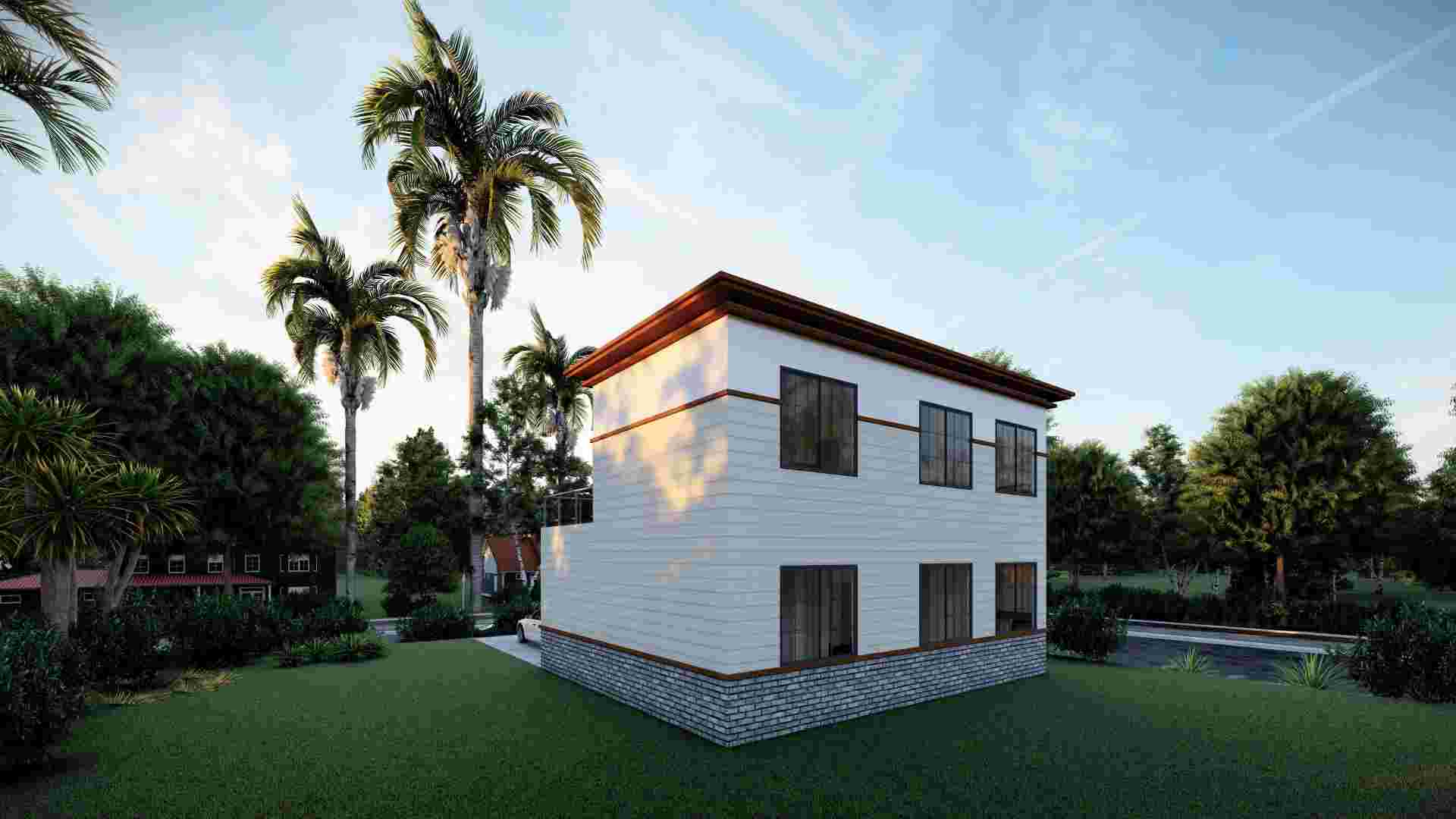 2 Stock Modernes Design Stahl Struktur Rahmen DIY vorgefertigte Villa Haus - QB16