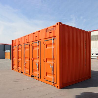 Design of shipping container for storage in the form of lock lever door