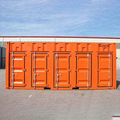 Design of shipping container for storage in the form of lock lever door