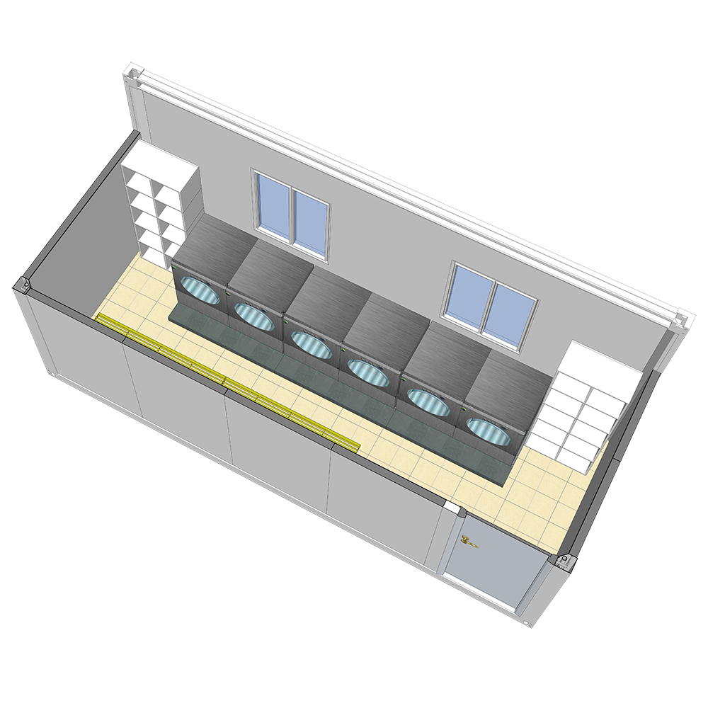 Conception de blanchisserie - Chambre modulaire préfabriquée préfabriquée à faible coût de panneau sandwich et panneaux muraux solaires
