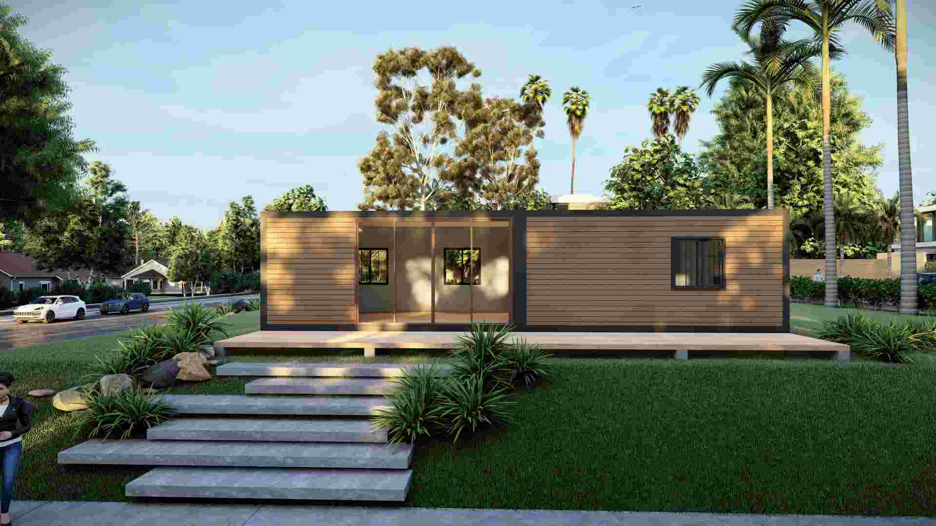 Low Cost Flat Pack Prefab Building Quick Build Modular Home-1X01