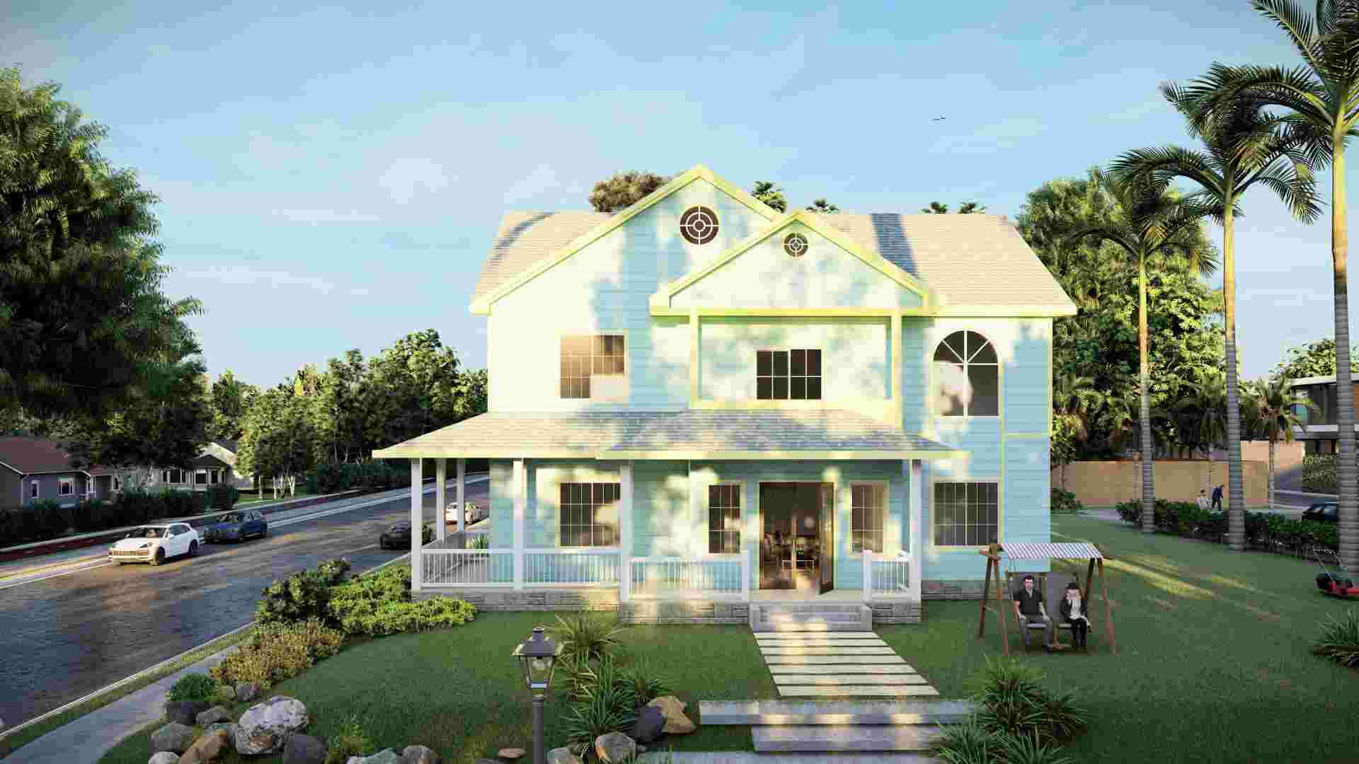 Luxury Beautiful Steel Villas High Quality Assembly Light Steel Frame Houses For Sale - Qb23